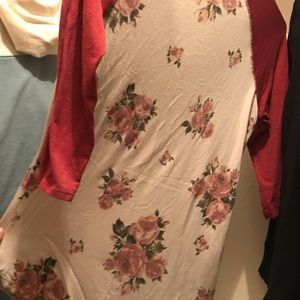 Floral baseball shirt